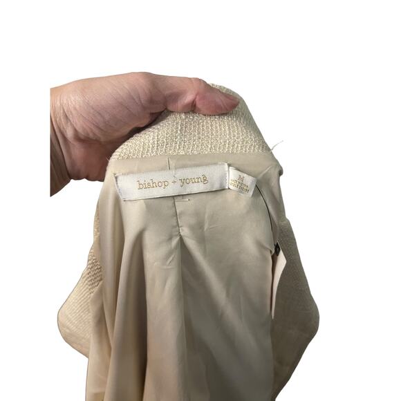 NWT Anthropologie Bishop + Young belted Ivory tweed jacket - Medium - Picture 8 of 11